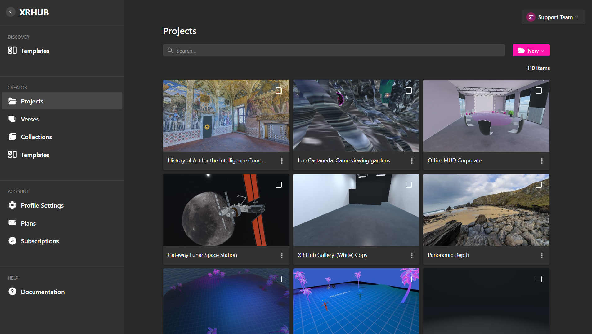 Creator Projects Page