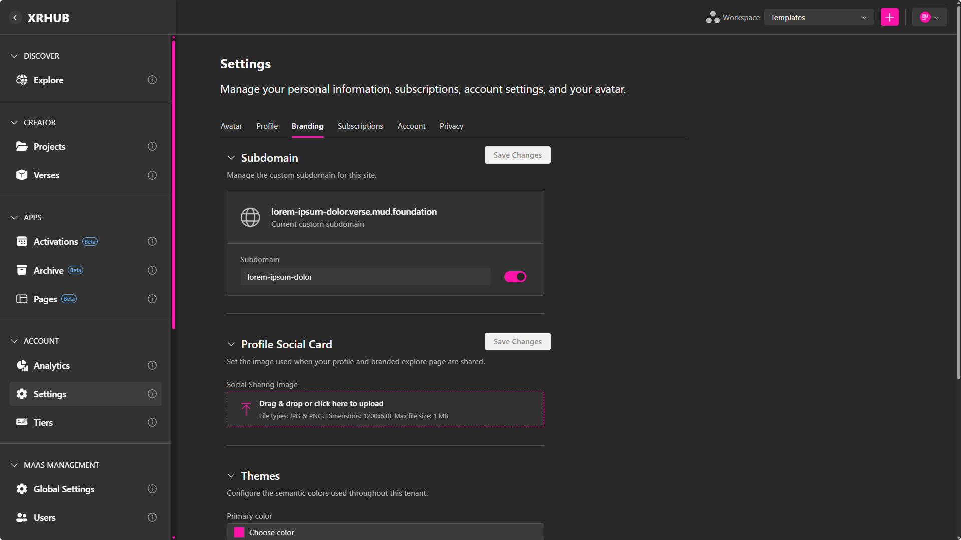 Custom Subdomains overview