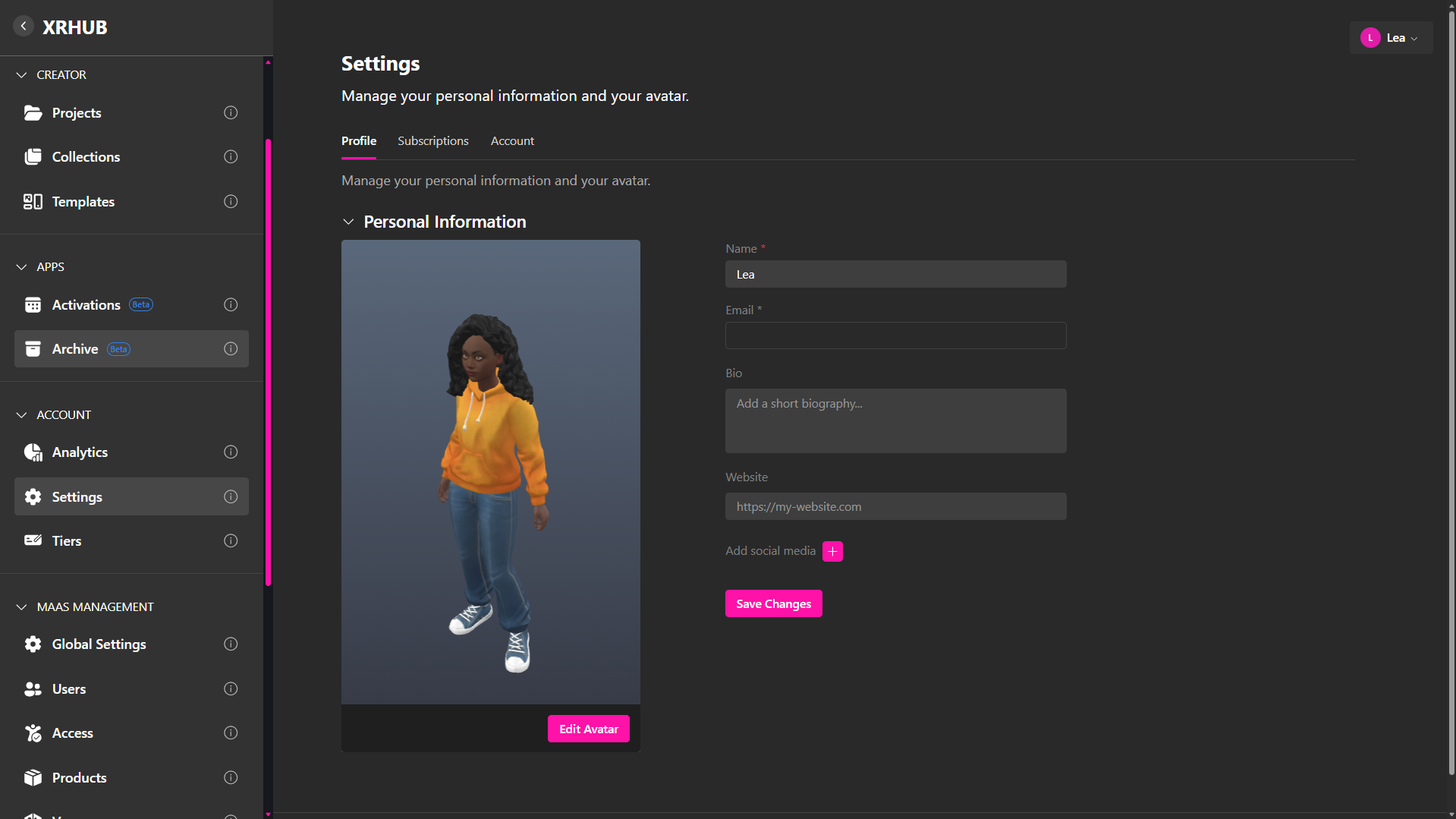 Create custom Avatar