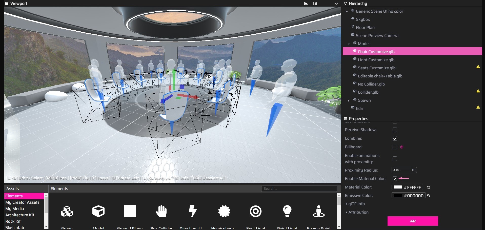Captura de pantalla de la interfaz del Creador